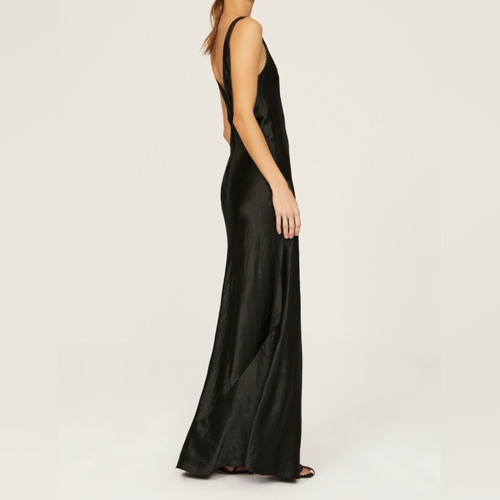 VINCE Black Satin Gown, M - Picture 2 of 11